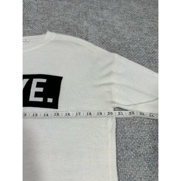 Brit Ny Sweater Womens Medium Cream‎ Black Love Cashmere Blend - Picture 6 of 10